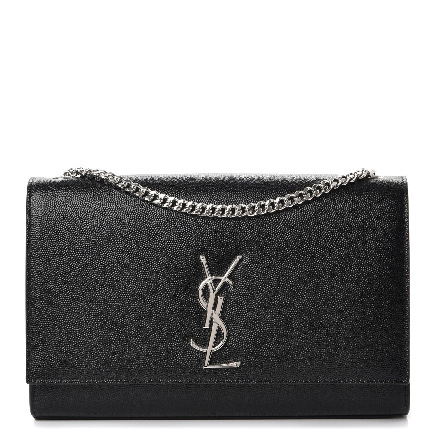 Saint Laurent Grain De Poudre Medium Classic Monogram Kate Satchel Black 1 of 7