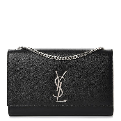 Saint Laurent Grain De Poudre Medium Classic Monogram Kate Satchel Black 1 of 7