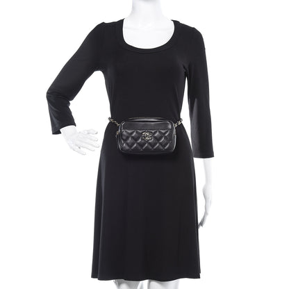 Chanel Lambskin Quilted Waist Bag Black 2 of 14
