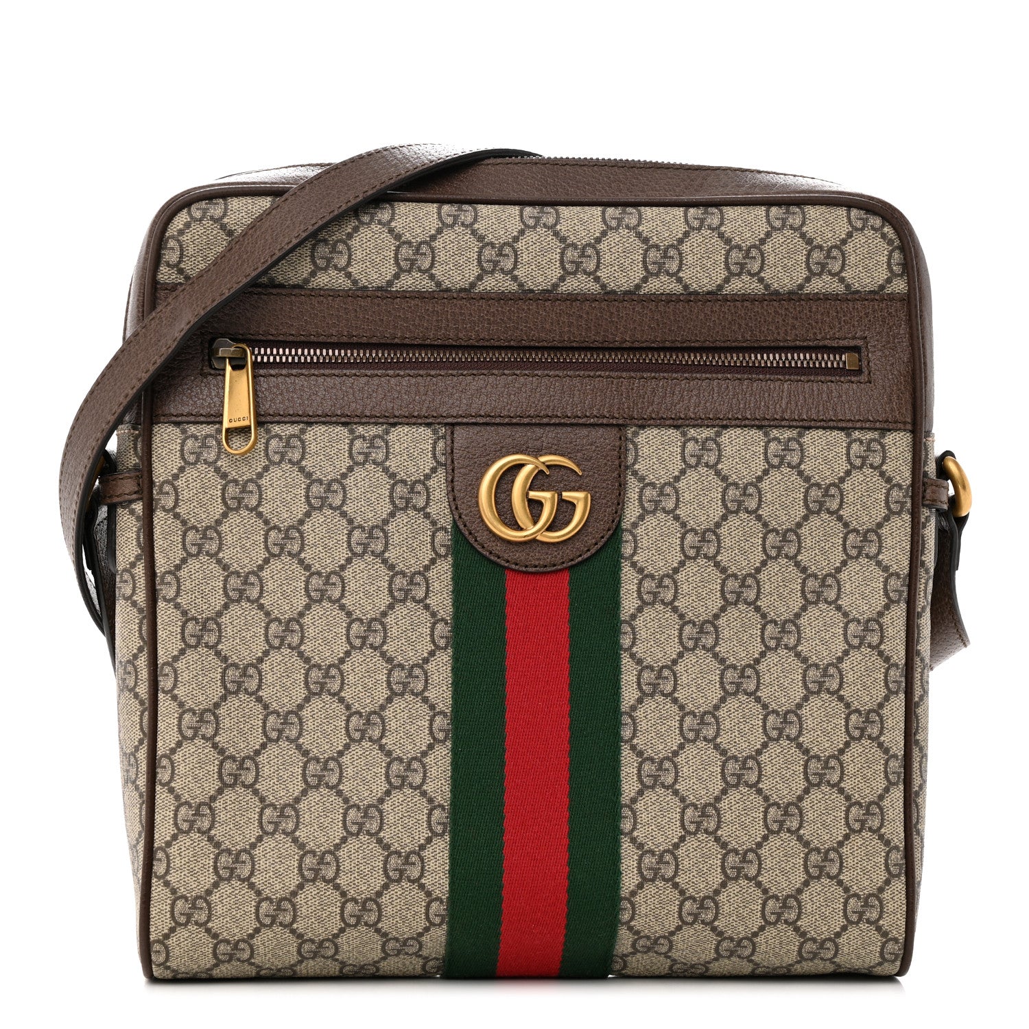 Gucci GG Supreme Monogram Web Small Ophidia Messenger Bag Brown 1 of 12