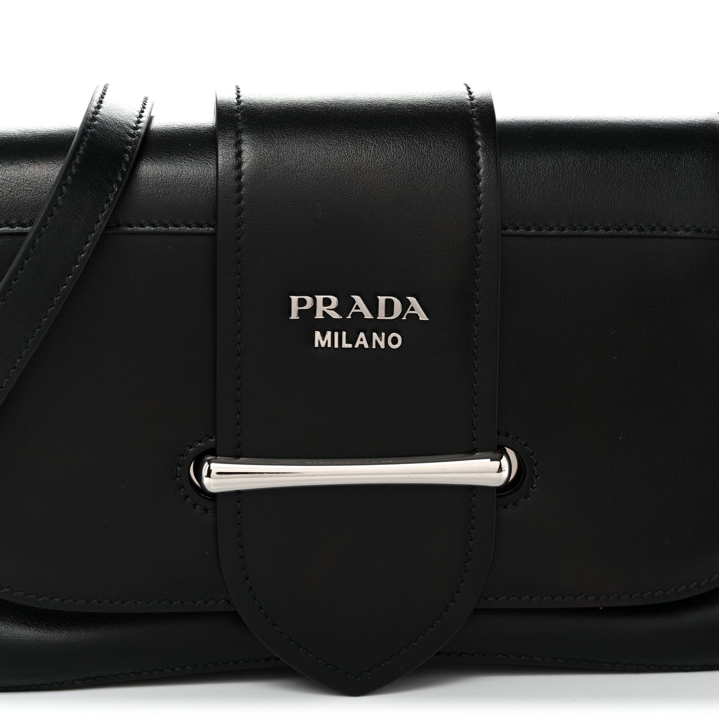 City Calfskin Saffiano Sidonie Shoulder Bag Black