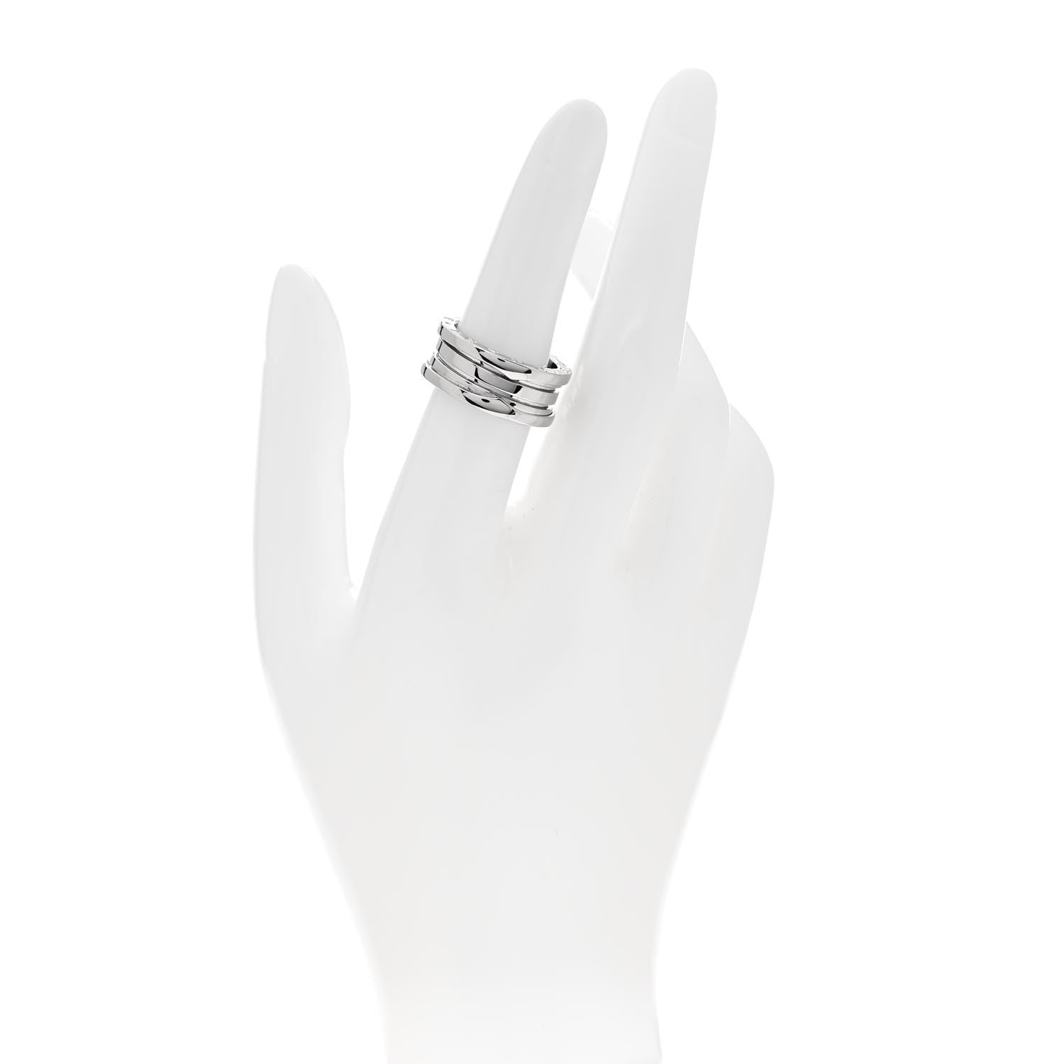 Bulgari 18K White Gold B.Zero1 Three-Band Ring 53 6.25 2 of 5