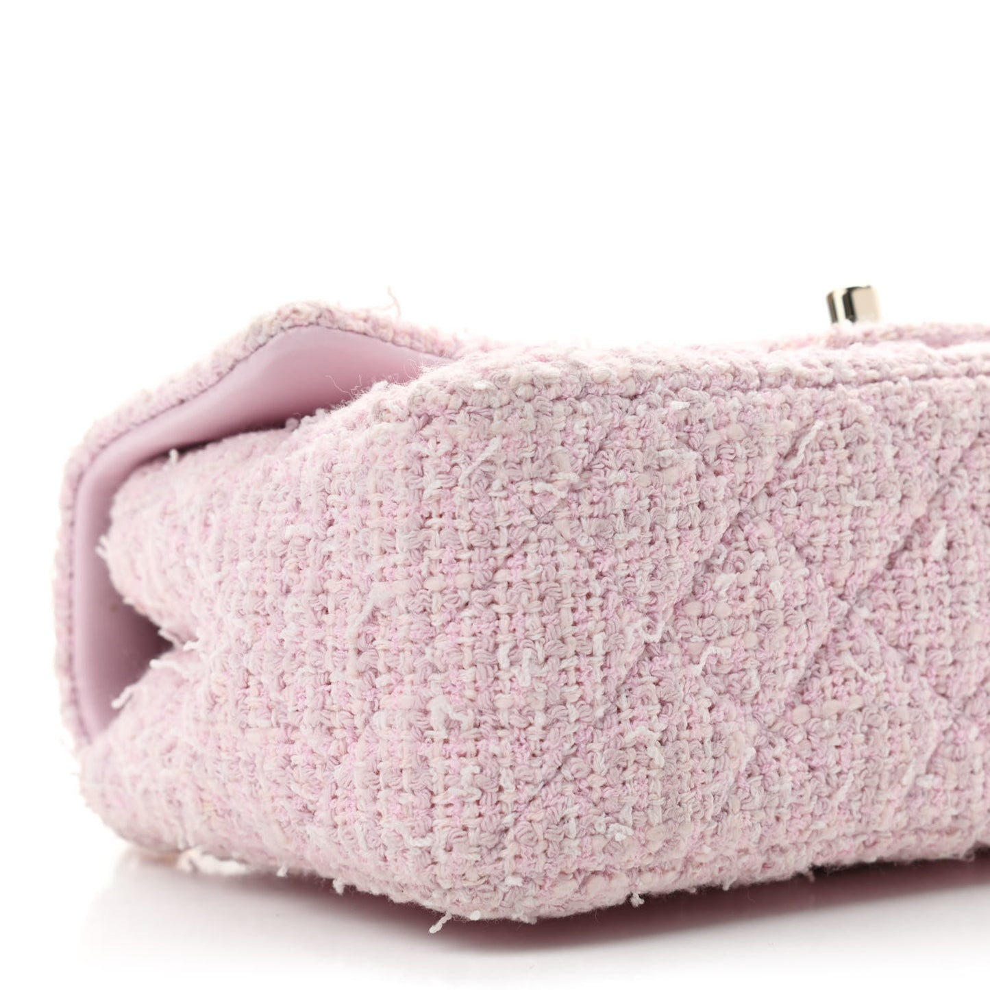 Tweed Quilted Mini Rectangular Flap Pink