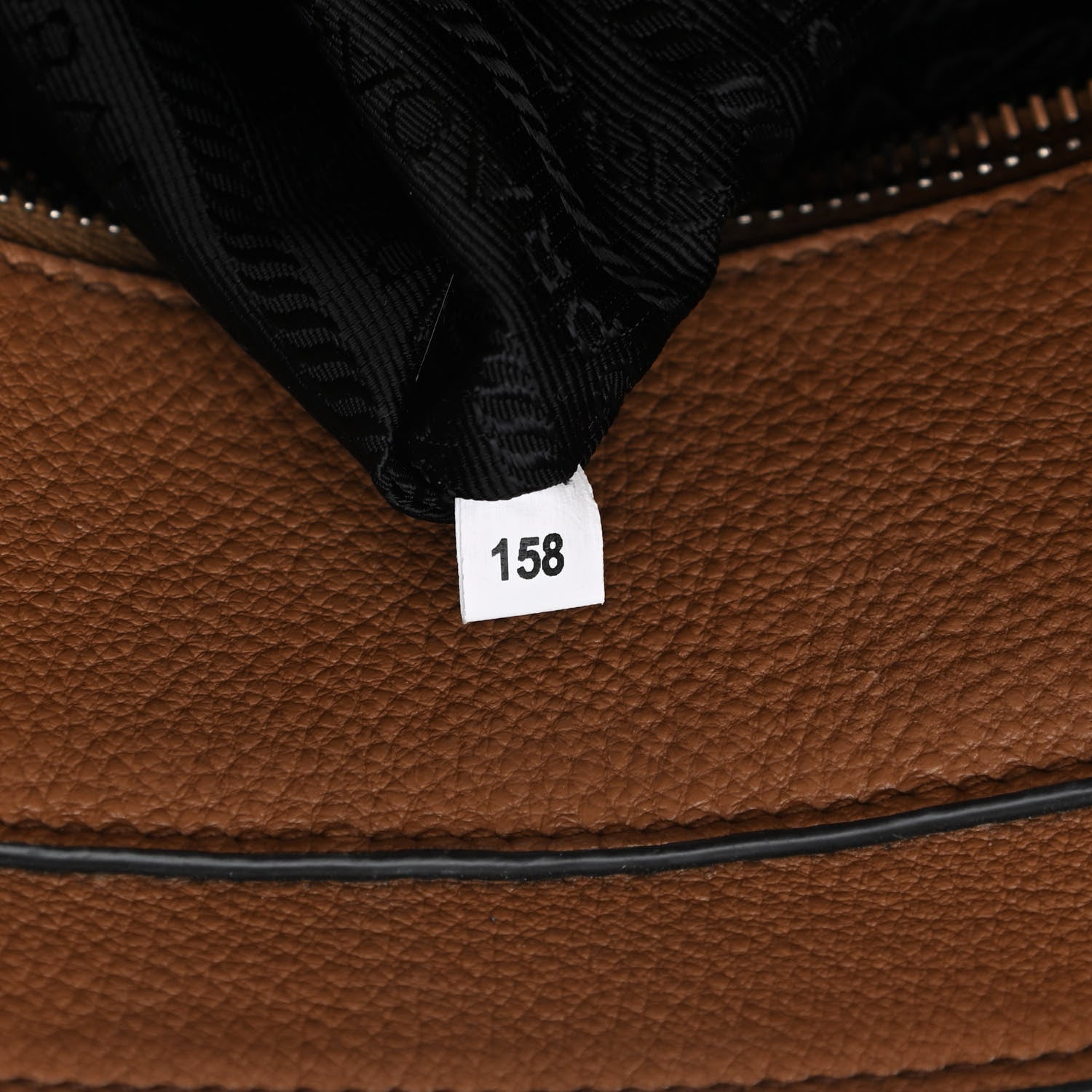 Prada Vitello Phenix Embossed Logo Shoulder Bag Brown 7 of 10