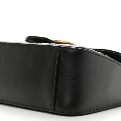 Gucci Calfskin Matelasse Mini GG Marmont Top Handle Shoulder Bag Black 10 of 11
