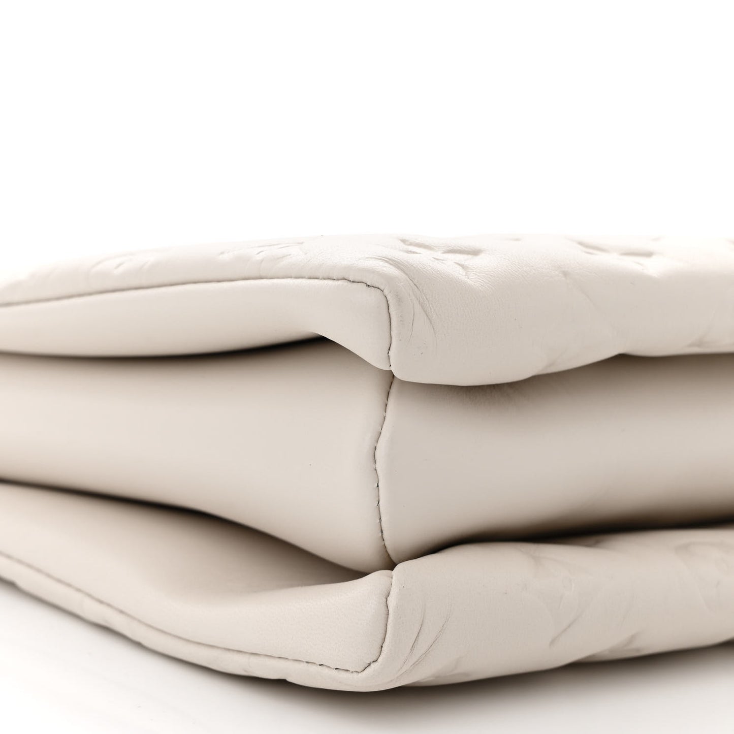 Lambskin Embossed Monogram Coussin PM Beige Cream