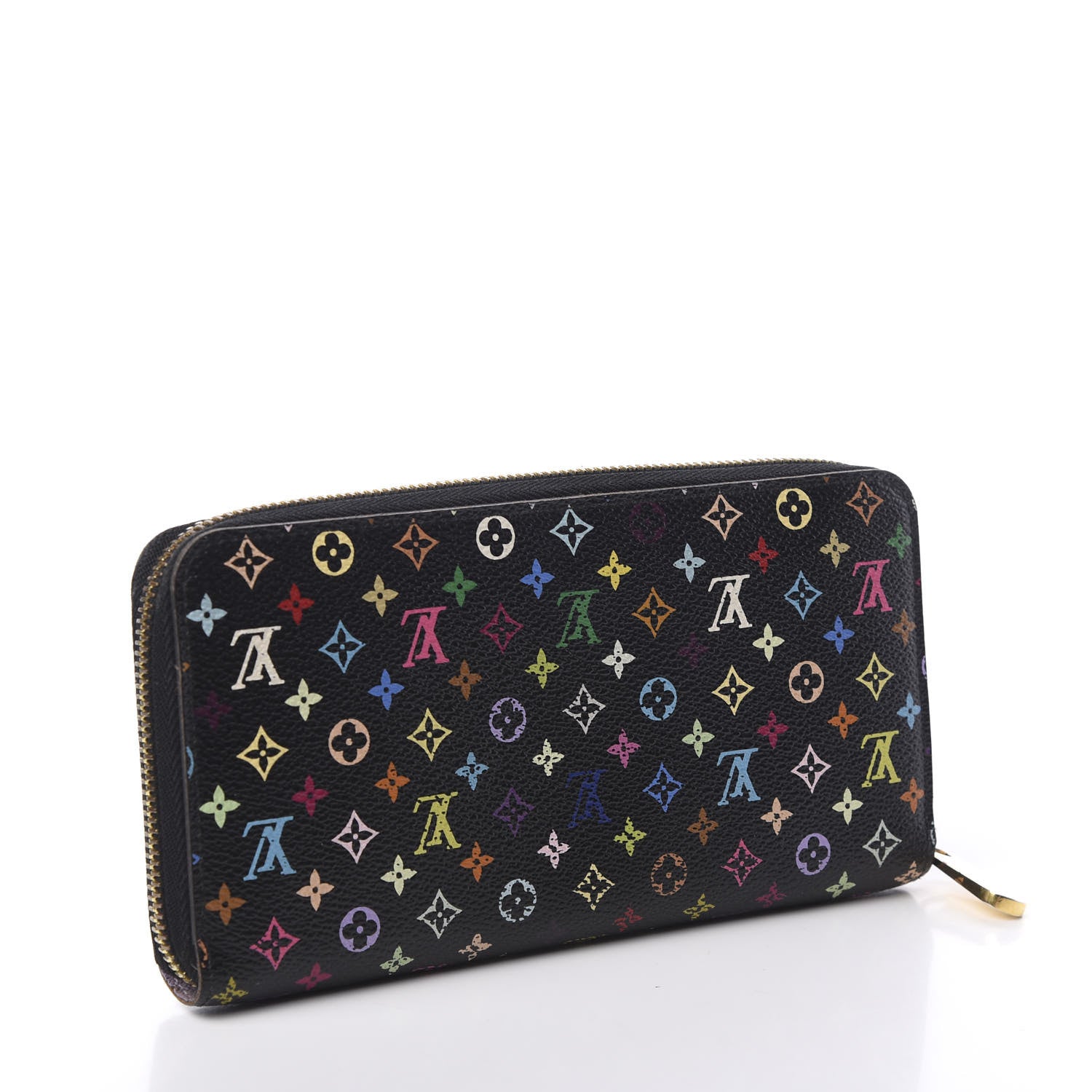 Louis Vuitton Monogram Multicolor Zippy Wallet Black Violet 2 of 14