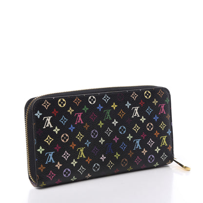 Louis Vuitton Monogram Multicolor Zippy Wallet Black Violet 2 of 14