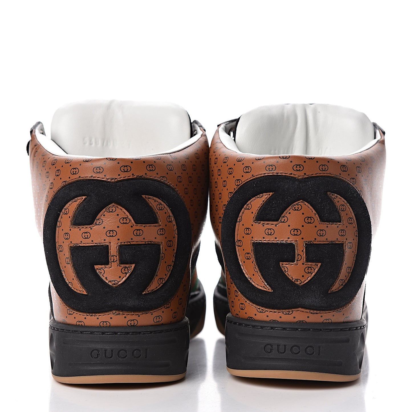 X DAPPER DAN Calfskin Suede GG Micro Monogram Womens High Top Sneakers 37 Black Cuir Ebony