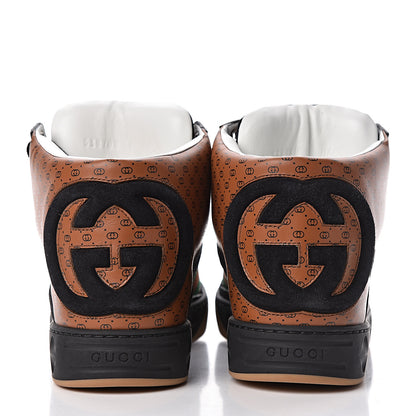 Gucci X DAPPER DAN Calfskin Suede GG Micro Monogram Womens High Top Sneakers 37 Black Cuir Ebony 5 of 12