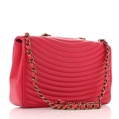 Chanel Lambskin Borse Romane Single Flap Dark Pink 3 of 14