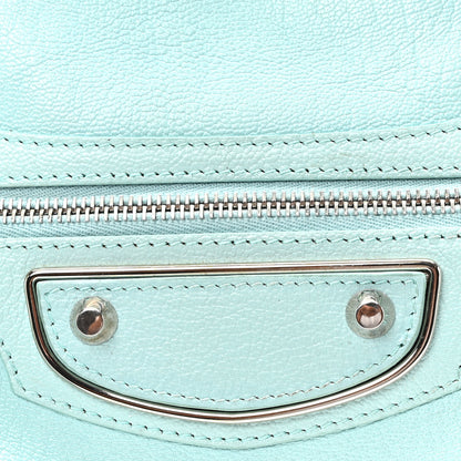 Balenciaga Chevre Silver Metallic Edge Hardware City Bleu Maldives 8 of 10