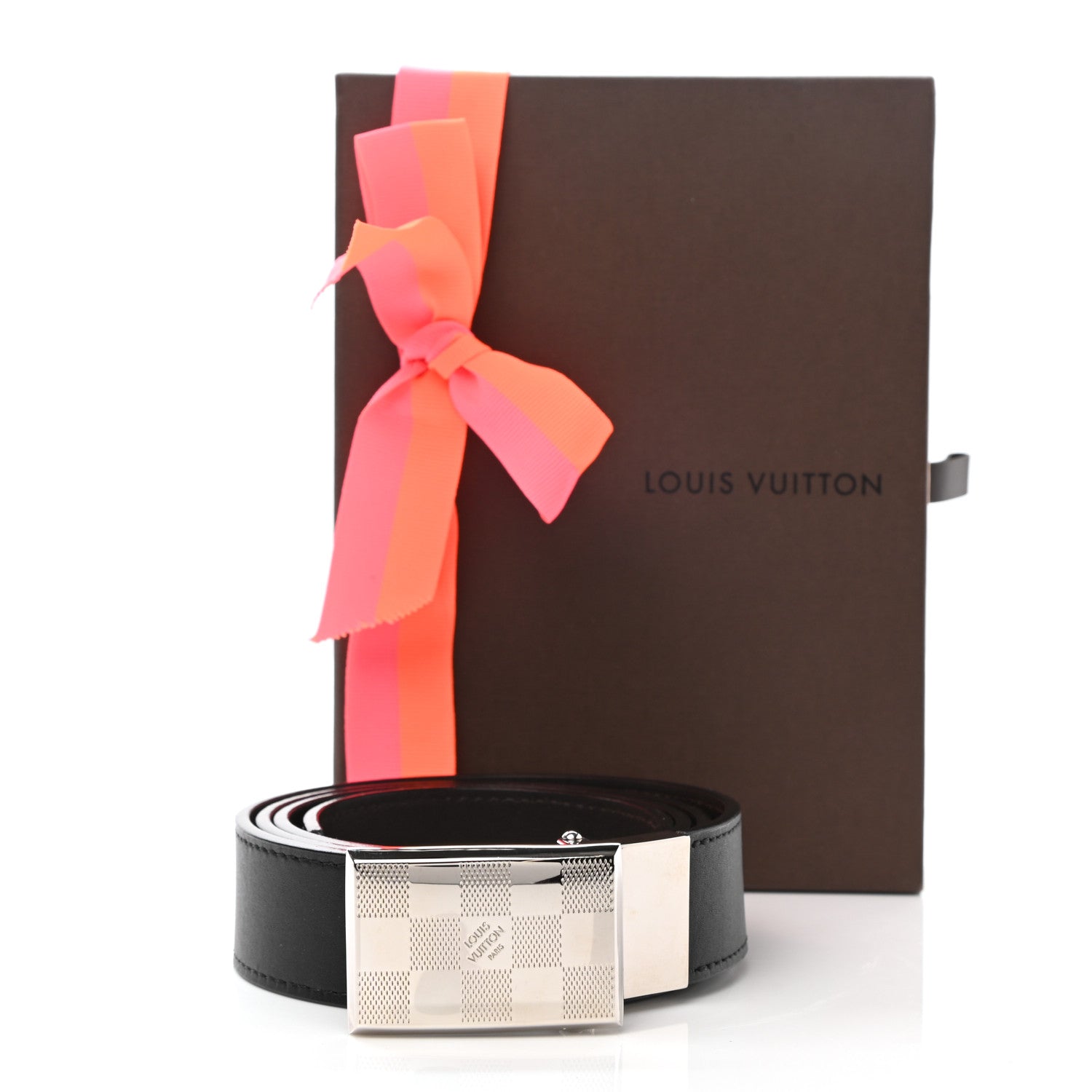 Louis Vuitton Calfskin 30mm Reversible Belt 95 38 Black Dark Brown 5 of 5