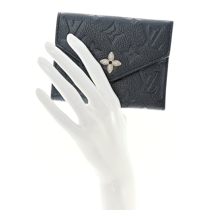 Louis Vuitton Empreinte Monogram Flower Victorine Wallet Navy Blue 2 of 7