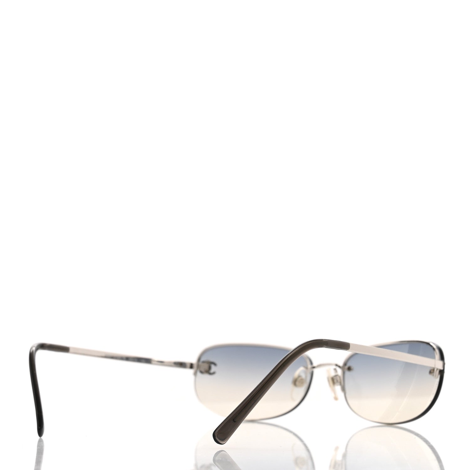 Chanel Metal CC Frameless Sunglasses 4099 Blue Silver 4 of 6