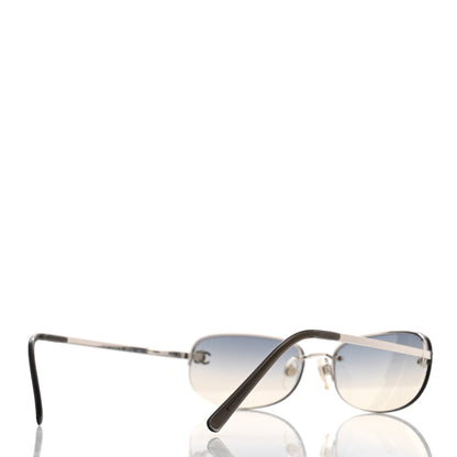 Chanel Metal CC Frameless Sunglasses 4099 Blue Silver 4 of 6