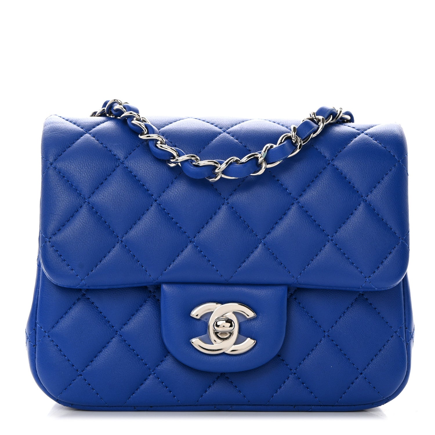 Chanel Lambskin Quilted Mini Square Flap Royal Blue 1 of 10