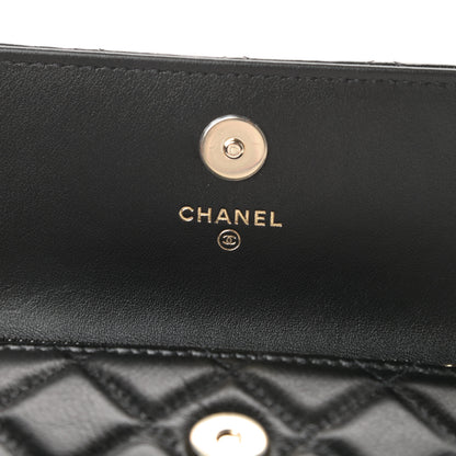 Chanel Calfskin Quilted Maxi Pearls Clutch With Chain Black 6 of 12