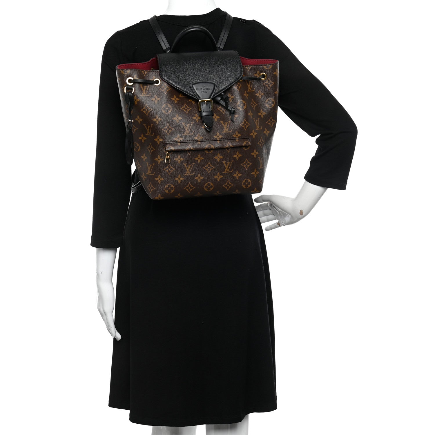 Louis Vuitton Monogram Montsouris PM Black 2 of 10