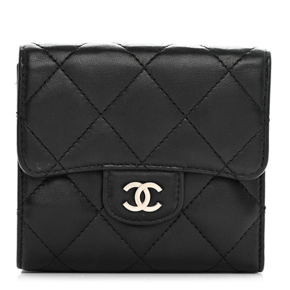 Chanel Lambskin Quilted Double Sided Wallet Black 1 of 12