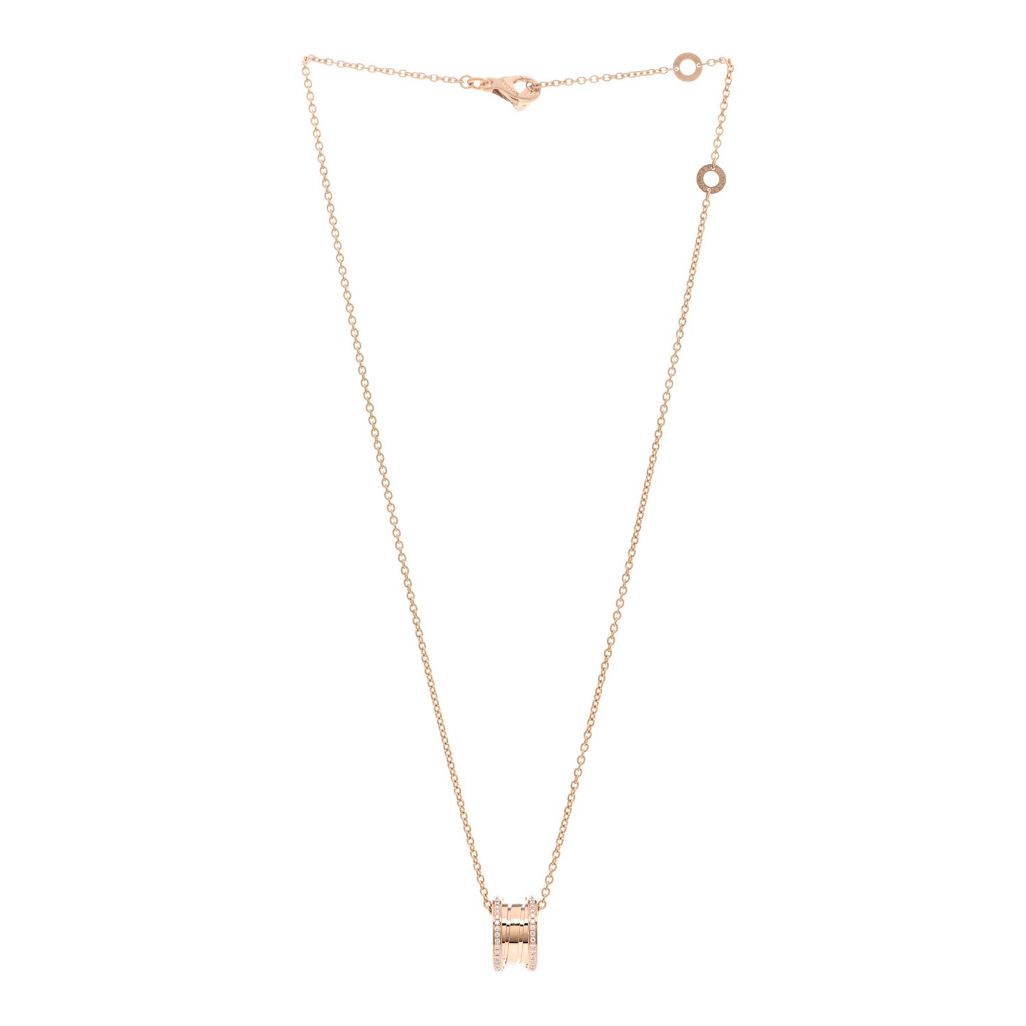 18K Rose Gold Diamond B.Zero1 Pendant Necklace