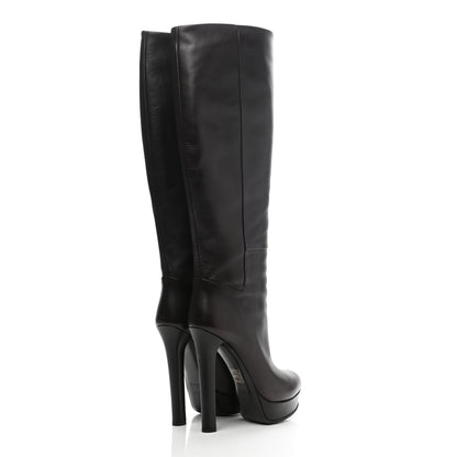 Gucci Calfskin Alexa Knee High Platform Boots 36.5 Black 4 of 8