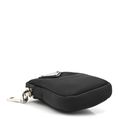 Prada Re-Nylon Pocket Triangle Padded Mini Key Chain Pouch Black 4 of 6