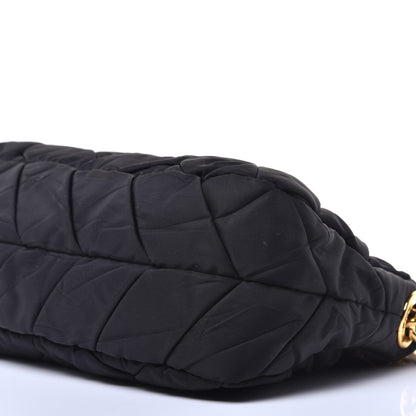 Prada Tessuto Nylon Chevron Quilted Shoulder Bag Black 8 of 8