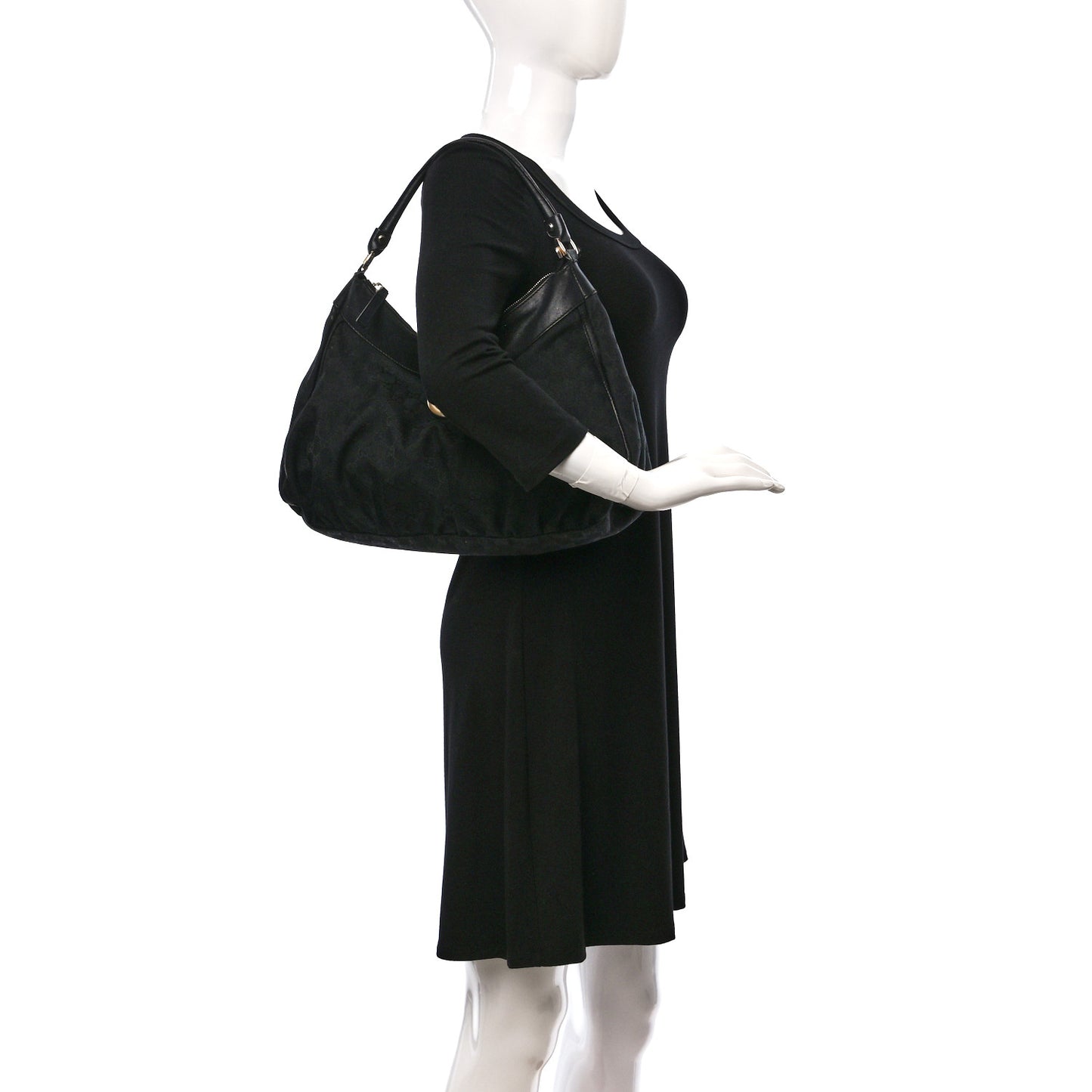Monogram Large D Gold Ring Hobo Black