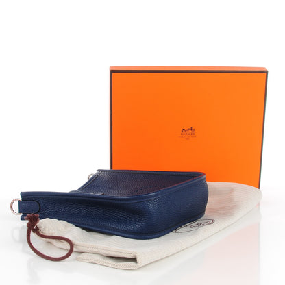 Hermes Taurillon Clemence Amazone Evelyne TPM Bleu Saphir Paradis 6 of 11
