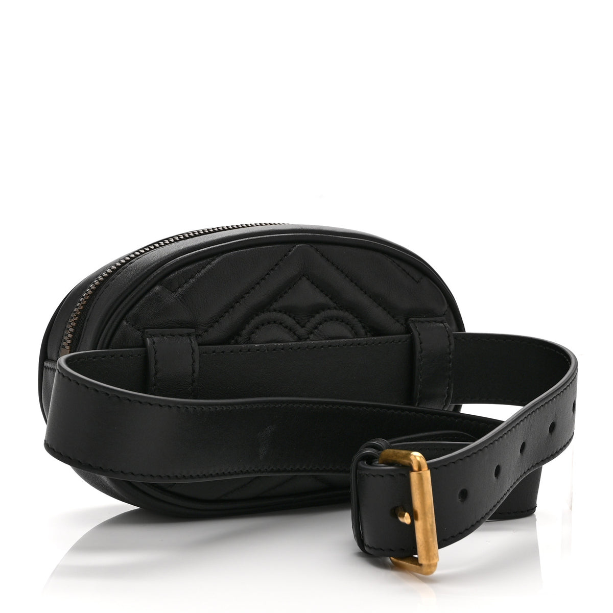 Gucci Calfskin Matelasse GG Marmont Belt Bag 75 30 Black 3 of 10