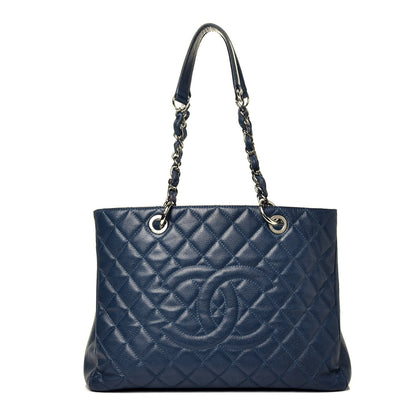 Chanel Caviar Quilted Grand Shopping Tote GST Dark Blue 1 of 11