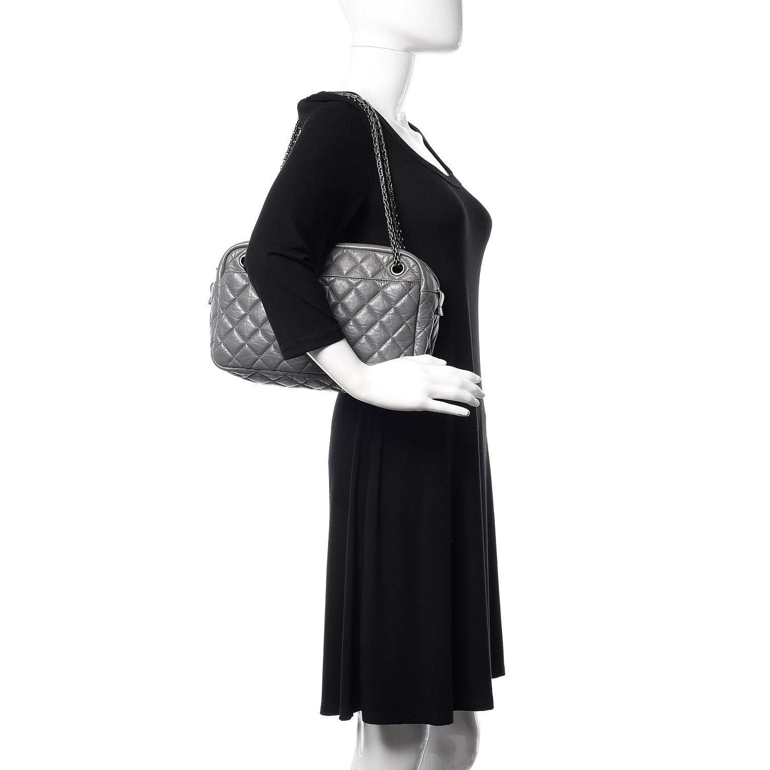 Chanel Aged Calfskin Medium Reissue Camera Case Grey 2 of 12