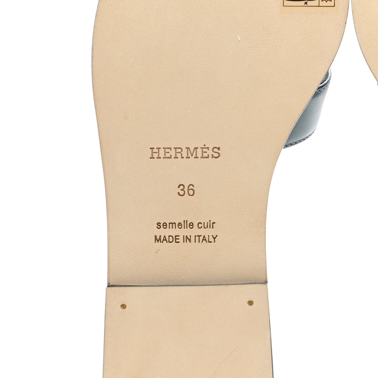 Box Calfskin Oran Sandals 36 Bleu Pinede