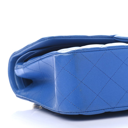 Chanel Lambskin Quilted Medium Double Flap Blue 8 of 9