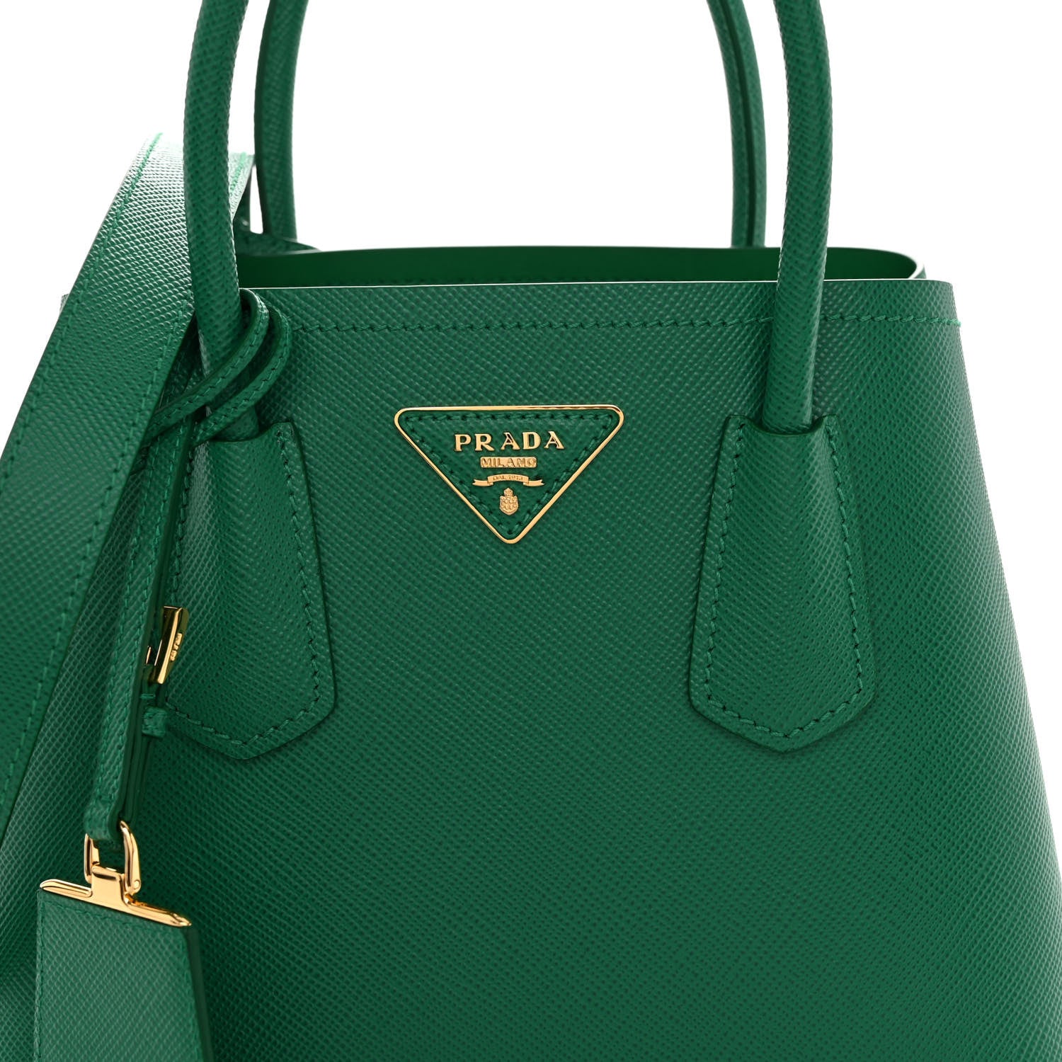 Prada Saffiano Cuir Mini Double Bag Mango 7 of 9