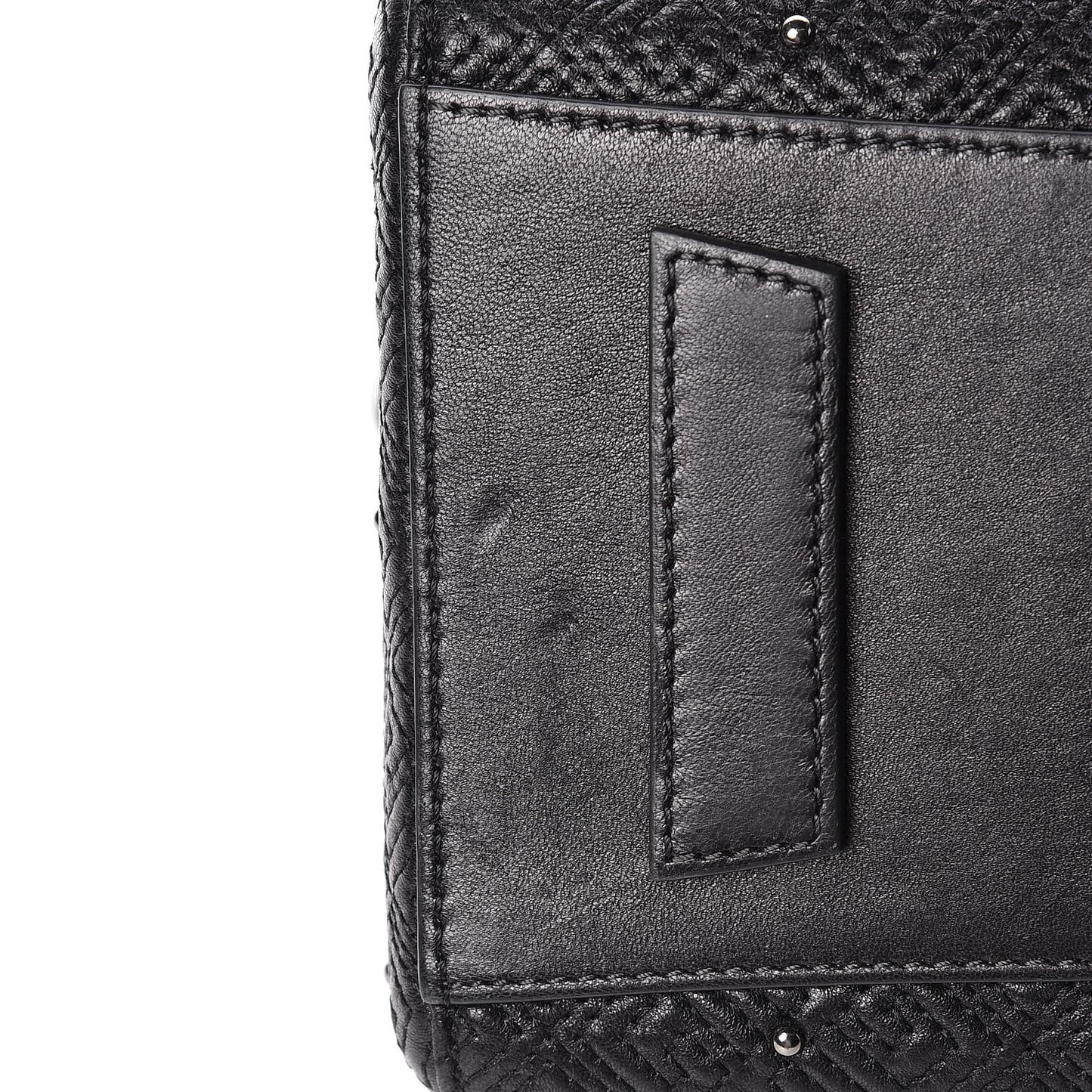 Lambskin Logo Embossed Small Studded Antigona Black