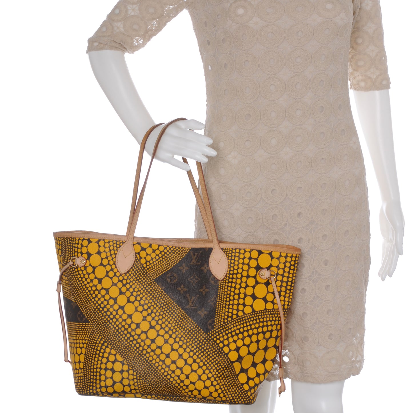Monogram Kusama Waves Neverfull MM Yellow