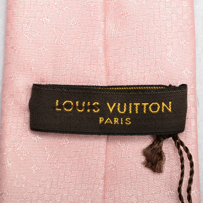 Louis Vuitton Monogram Silk Mens Neck Tie Rose 4 of 4