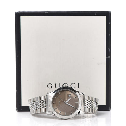 Gucci Stainless Steel 38mm G-Timeless Quartz Watch Brown 6 of 6