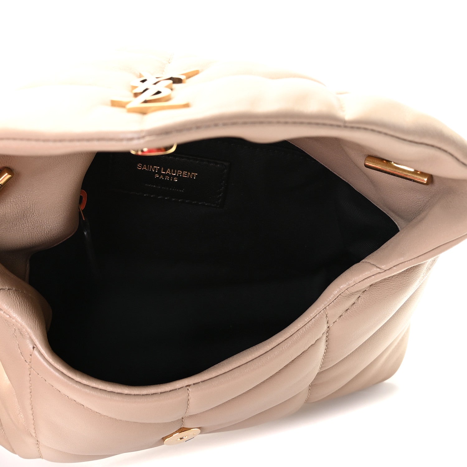 Saint Laurent Lambskin Quilted Toy Loulou Puffer Monogram Chain Satchel Nude Powder 5 of 6