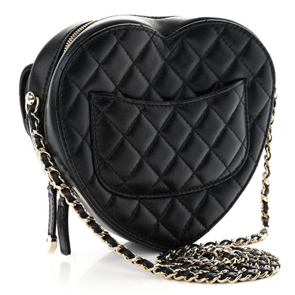 Chanel Lambskin Quilted CC In Love Heart Bag Black 3 of 10