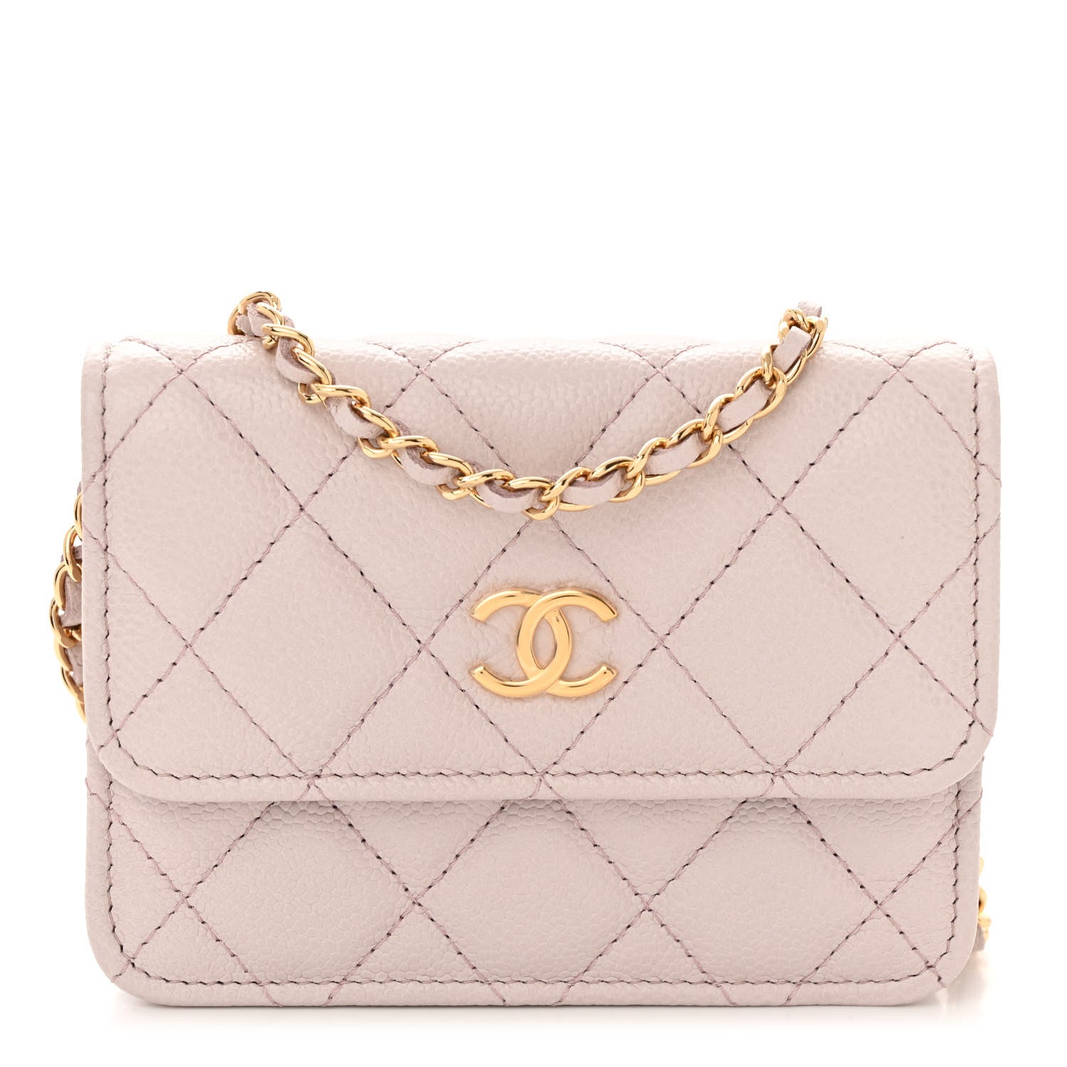 Chanel Caviar Quilted Miss Coco Clutch With Chain Light Purple 1 of 12