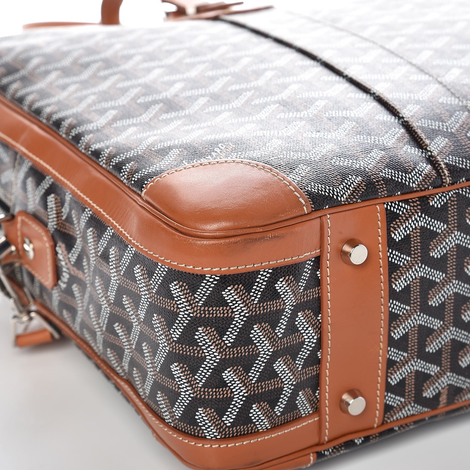 Goyard Chevron Ambassade MM Briefcase Black Gold 7 of 10