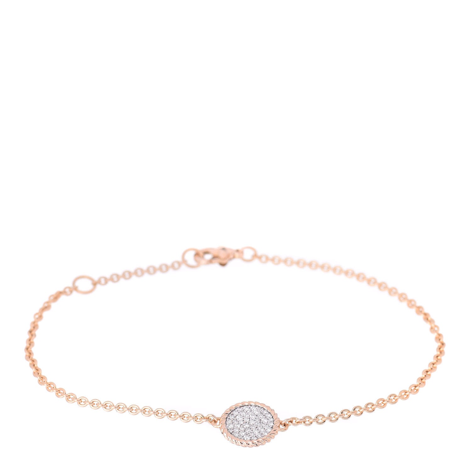 David Yurman 18K Rose Gold Diamond Cable Collectibles Pave Charm Bracelet 1 of 4