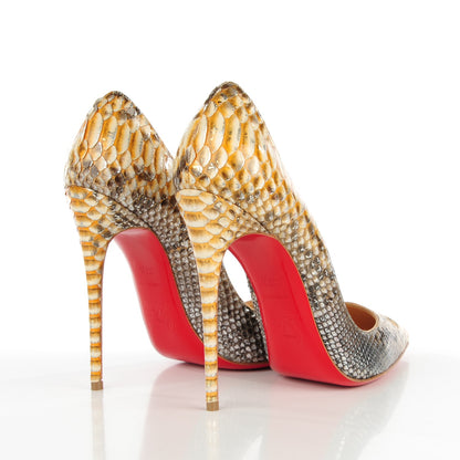 Christian Louboutin Metallic Python So Kate 120 Pumps 37.5 Gold 4 of 8