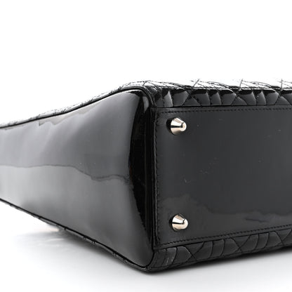 Christian Dior Patent Cannage Large Lady Dior Black 9 of 10
