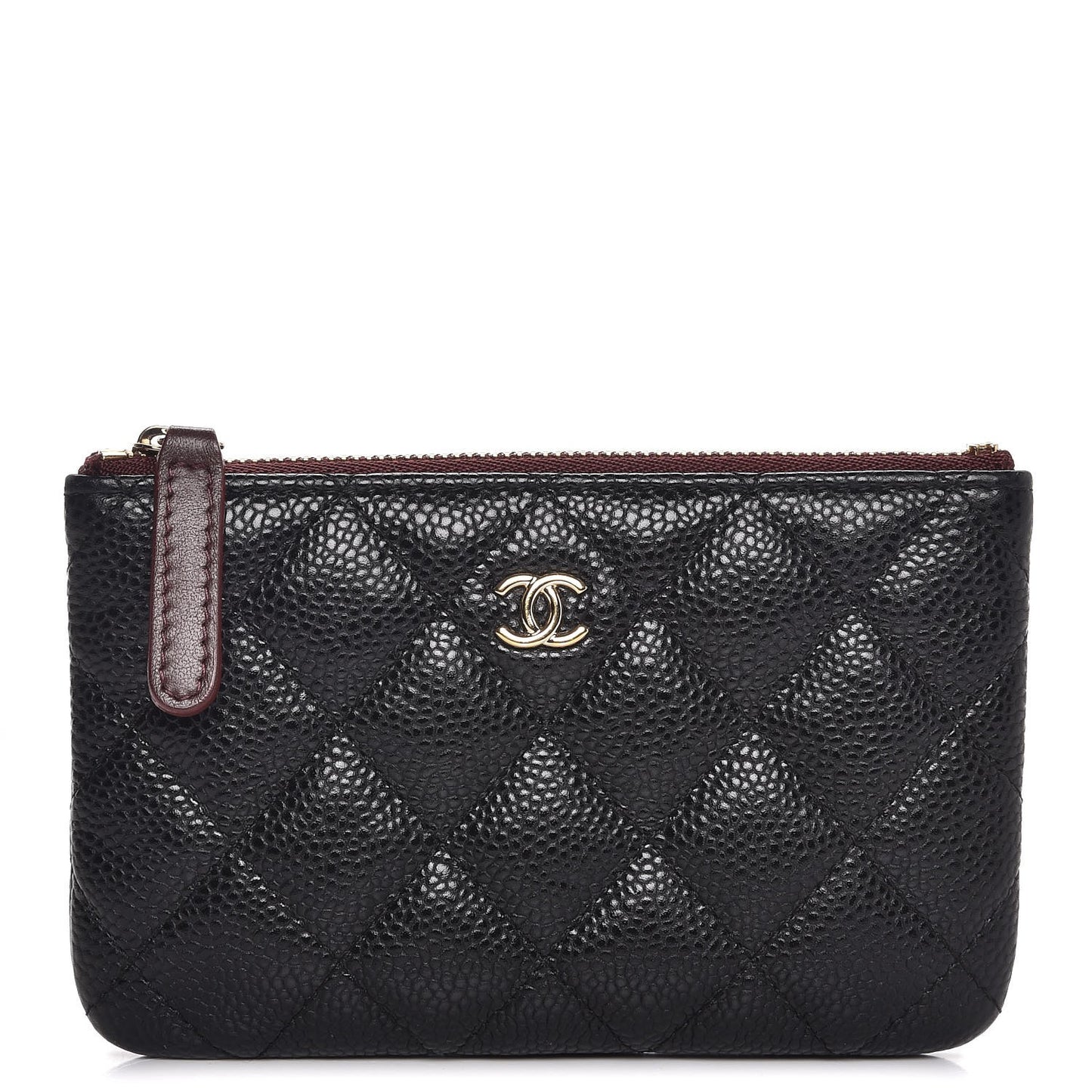 Caviar Quilted Small Cosmetic Case Black