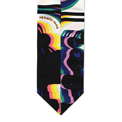 Hermes Silk Brides De Gala Shadow Twilly Black Jaune Multicolor 2 of 4