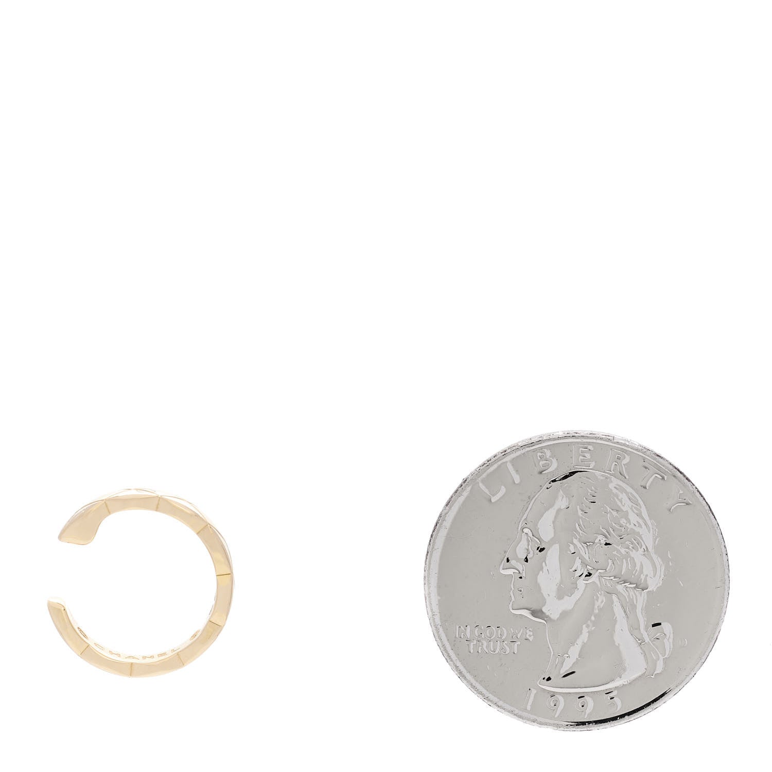 Chanel 18K Yellow Gold Coco Crush Single Ear Cuff Earring 2 of 4